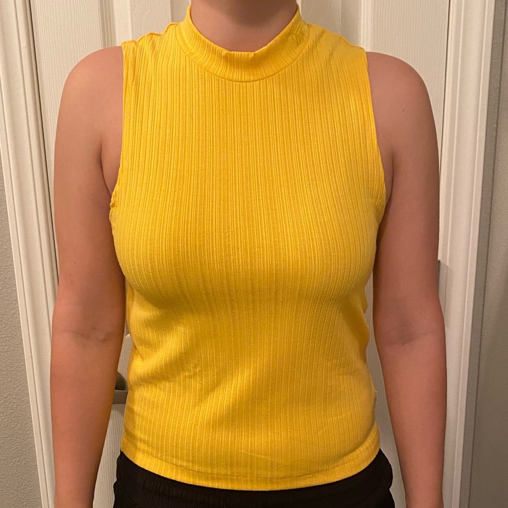 Vans Yellow tight neck tank top